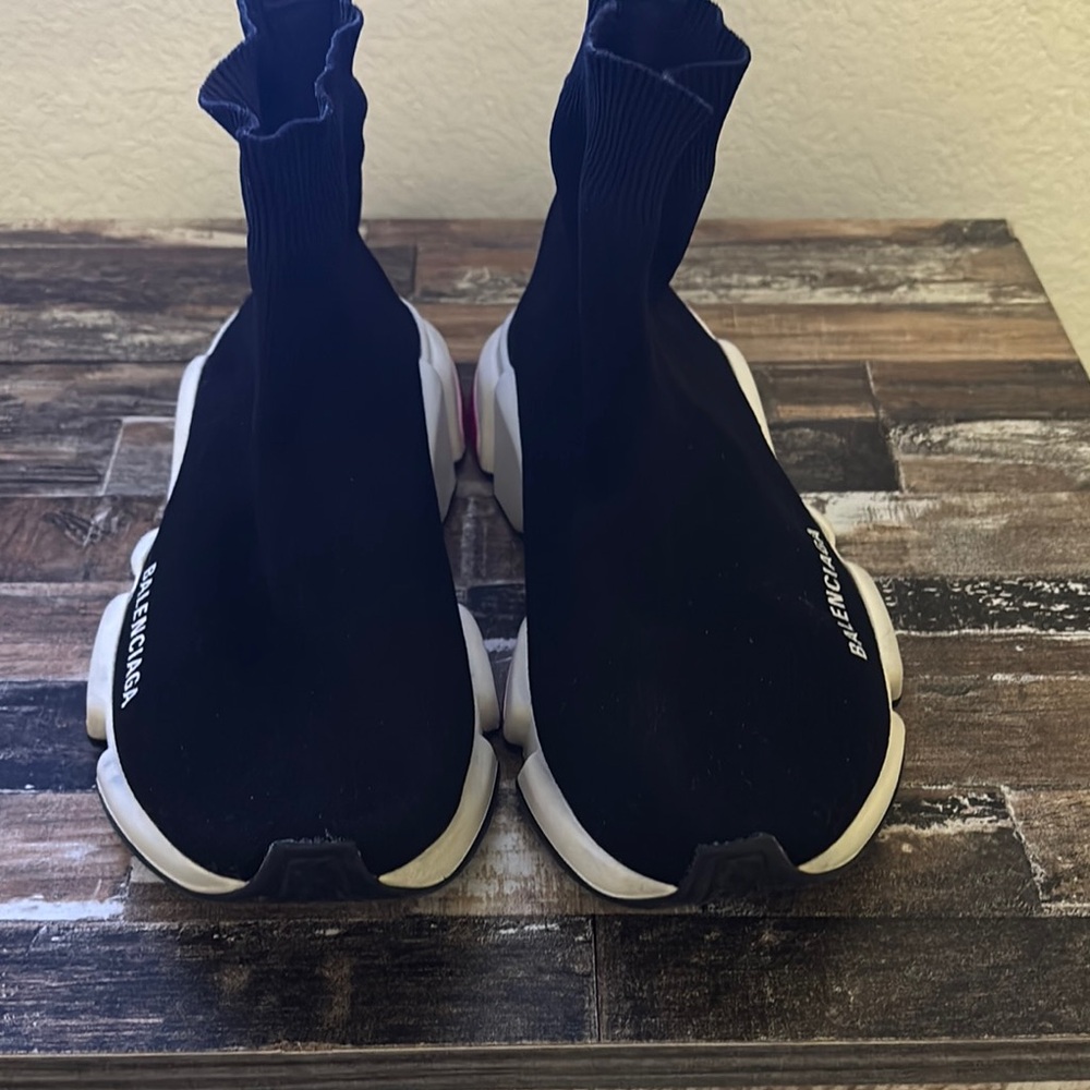 Balenciaga Black and Red Sock Sneakers